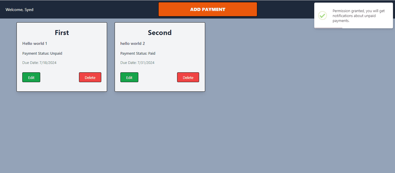 Payment Reminder App